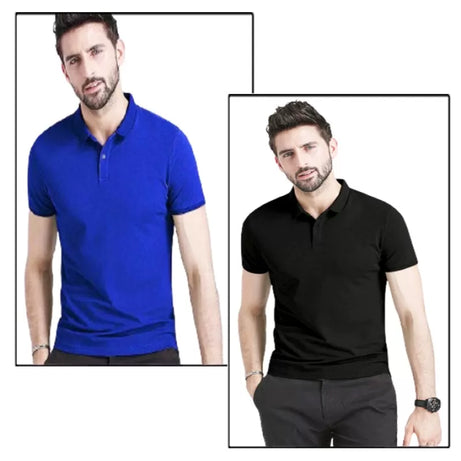 Pack of 2 - Best Quality Plain Short Sleeve Polo Shirts for Men/Boys - Oshi.pk - Buy & Sell Online