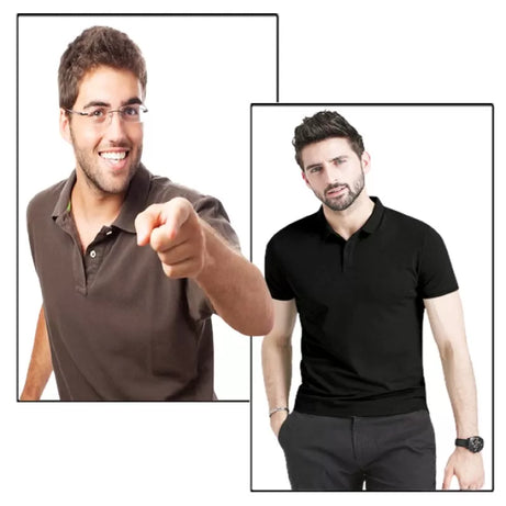 Pack of 2 - Best Quality Plain Short Sleeve Polo Shirts for Men/Boys - Oshi.pk - Buy & Sell Online