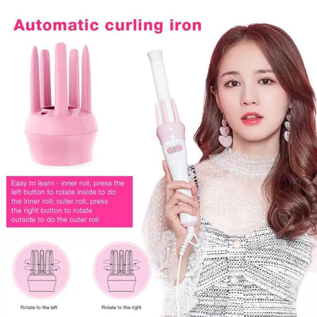 Automatic Electric Rotating Curling Iron With Ceramic Coating curler - Oshi.pk - Buy & Sell Online