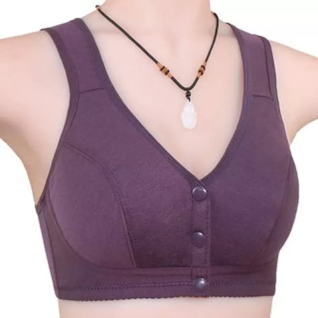 New Front Buckle Bra Women Soft Cotton Bras Plus