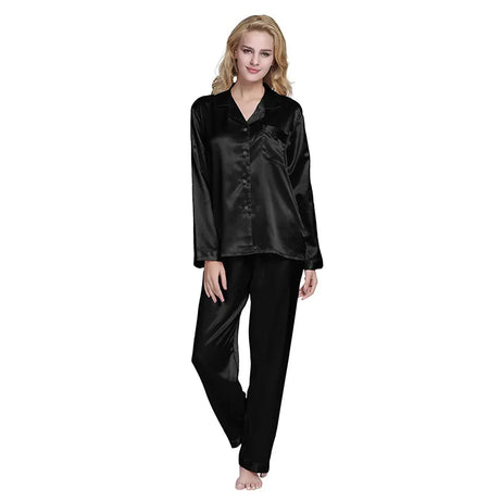 Silk Night Suit For Women (Black) - Oshi.pk - Buy & Sell Online