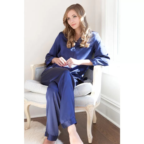 Silk Night Suit For Women (Navy Blue) - Oshi.pk - Buy & Sell Online