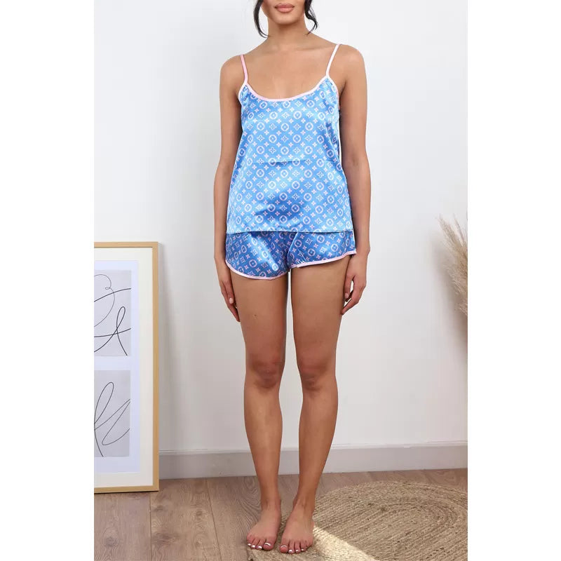 Digital print silky satin Night wear Cami set for women (Design-5) - Oshi.pk - Buy & Sell Online