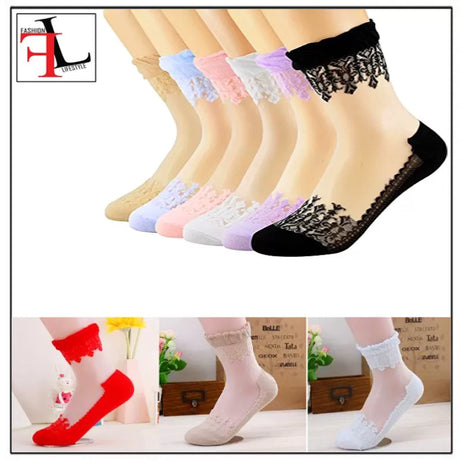 4 Pairs– Imported Net Fancy Crew Socks for Women - Oshi.pk - Buy & Sell Online