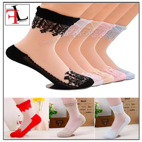 4 Pairs– Imported Net Fancy Crew Socks for Women - Oshi.pk - Buy & Sell Online