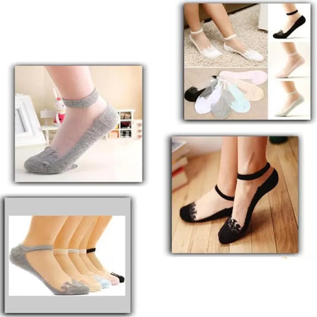2 Pairs– Imported Net Fancy Ankle Socks for Women - Oshi.pk - Buy & Sell Online
