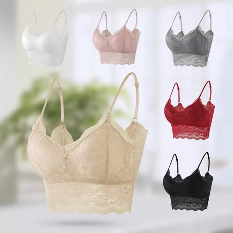 Front Closure Wire Free Bra Push Up Lace Bra Women