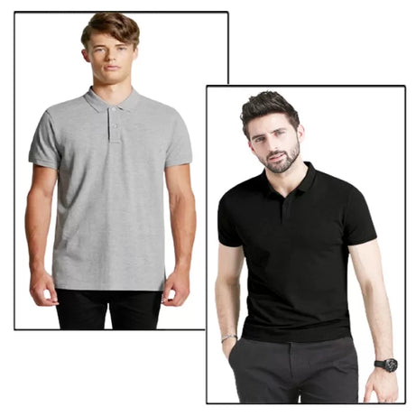 Pack of 2 - Best Quality Plain Short Sleeve Polo Shirts for Men/Boys - Oshi.pk - Buy & Sell Online