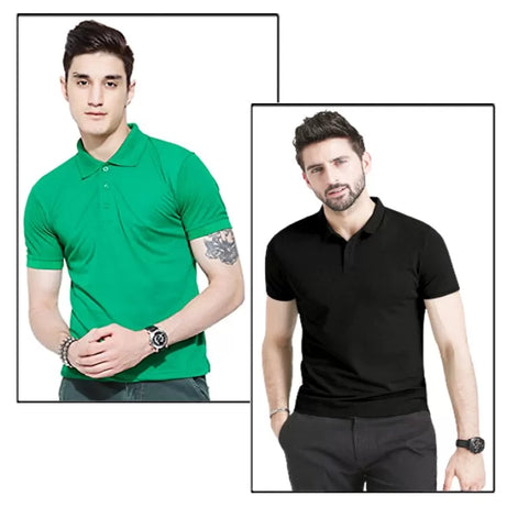 Pack of 2 - Best Quality Plain Short Sleeve Polo Shirts for Men/Boys - Oshi.pk - Buy & Sell Online