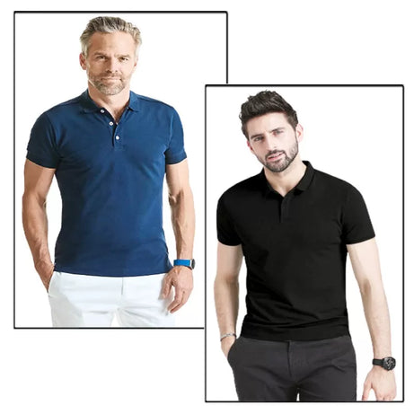 Pack of 2 - Best Quality Plain Short Sleeve Polo Shirts for Men/Boys - Oshi.pk - Buy & Sell Online