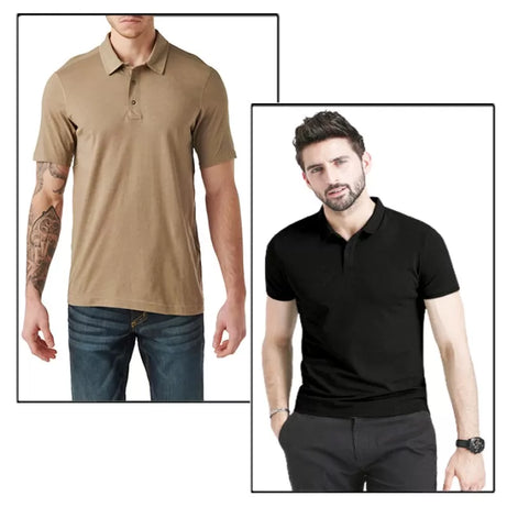 Pack of 2 - Best Quality Plain Short Sleeve Polo Shirts for Men/Boys - Oshi.pk - Buy & Sell Online