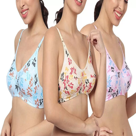 Pack of 2 - Imported Fancy Cotton Printed Non Padded Bras for Women/Girls - Oshi.pk - Buy & Sell Online