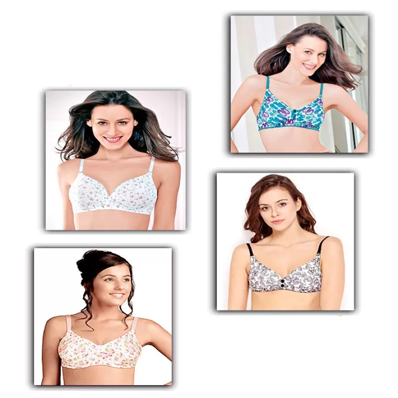 Pack of 2 - Imported Fancy Cotton Printed Non Padded Bras for Women/Girls - Oshi.pk - Buy & Sell Online