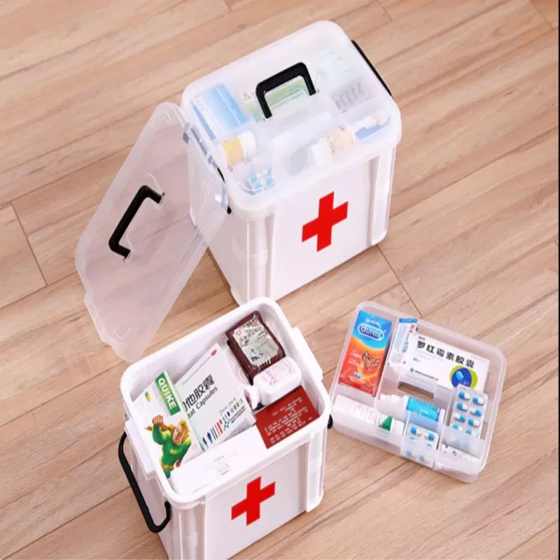 First Aid Transparent Plastic Medicine Pills Storage Box Organizer - Oshi.pk - Buy & Sell Online