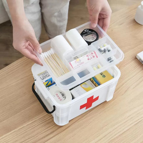 First Aid Transparent Plastic Medicine Pills Storage Box Organizer - Oshi.pk - Buy & Sell Online