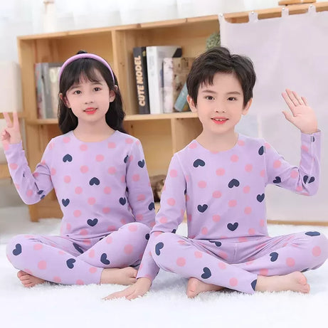 Baby Or Baba Purple Heart print Kids Night Suit (KD-064)