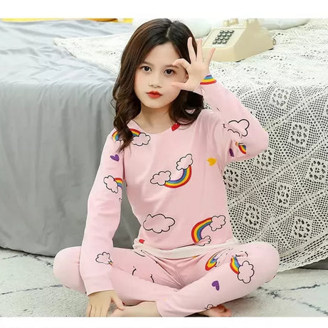 Baby Or Baba Pink Cloud and Rainbow print Kids Night Suit (KD-065) - Oshi.pk - Buy & Sell Online