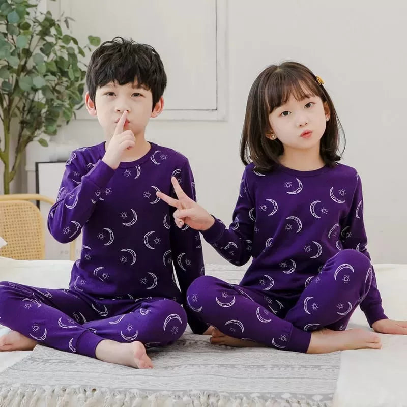 Baby Or Baba Purple Moon and Star print Kids Night Suit (KD-066) - Oshi.pk - Buy & Sell Online