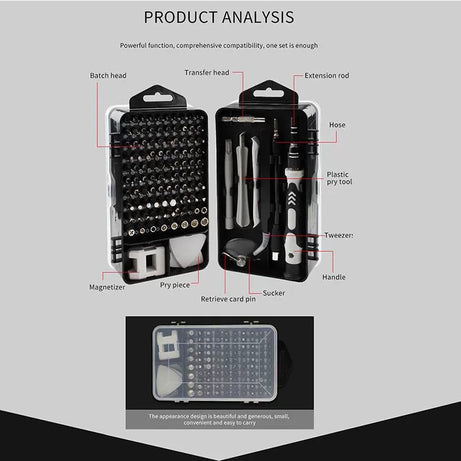 115 in 1 mobile phone glasses tablet clock repair tool kit mini magnetic precision screwdriver set - Oshi.pk - Buy & Sell Online