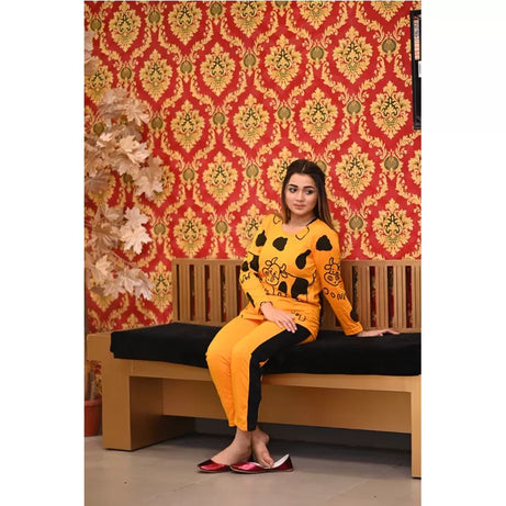 Printed Cotton Ladies Sleep Dress Night Wear With Shirt And Trouser (Design-171) - Oshi.pk - Buy & Sell Online