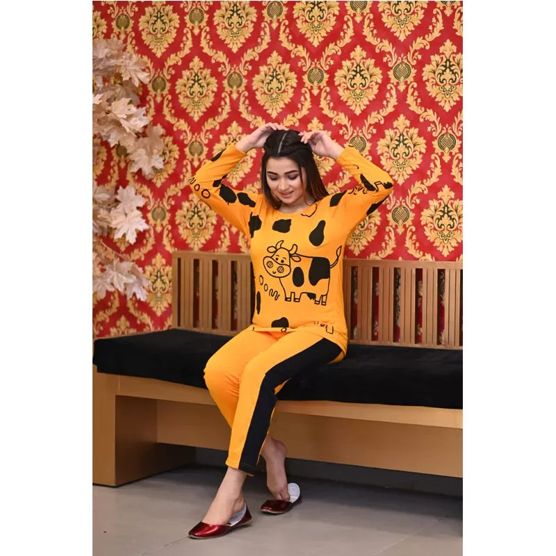 Printed Cotton Ladies Sleep Dress Night Wear With Shirt And Trouser (Design-171) - Oshi.pk - Buy & Sell Online