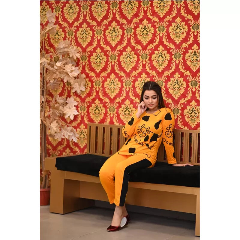 Printed Cotton Ladies Sleep Dress Night Wear With Shirt And Trouser (Design-171) - Oshi.pk - Buy & Sell Online