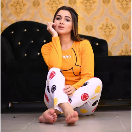 Printed Cotton Ladies Sleep Dress Night Wear With Shirt And Trouser (Design-173) - Oshi.pk - Buy & Sell Online