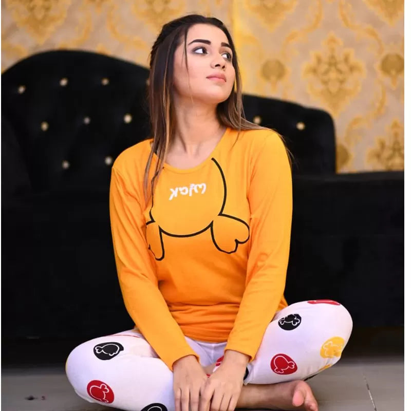 Printed Cotton Ladies Sleep Dress Night Wear With Shirt And Trouser (Design-173) - Oshi.pk - Buy & Sell Online