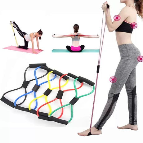 Pack of 3- Resistance Band Pull Rope Elastic for fitness Yoga Rubber Tensile Band Workout Pull Rope Expander Stretch Training For women - Oshi.pk - Buy & Sell Online