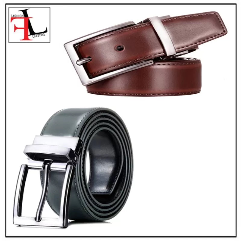 Pack of 1- 2 in 1 Double Sided Black and Brown Best Quality Leather Belt for Men/Boys - Oshi.pk - Buy & Sell Online