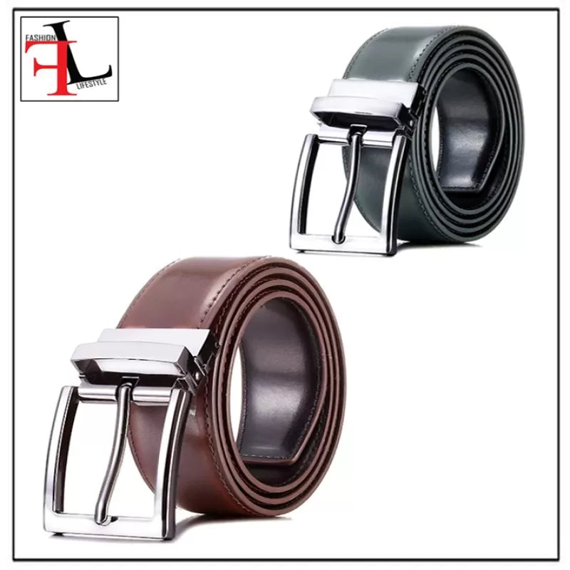 Pack of 1- 2 in 1 Double Sided Black and Brown Best Quality Leather Belt for Men/Boys - Oshi.pk - Buy & Sell Online