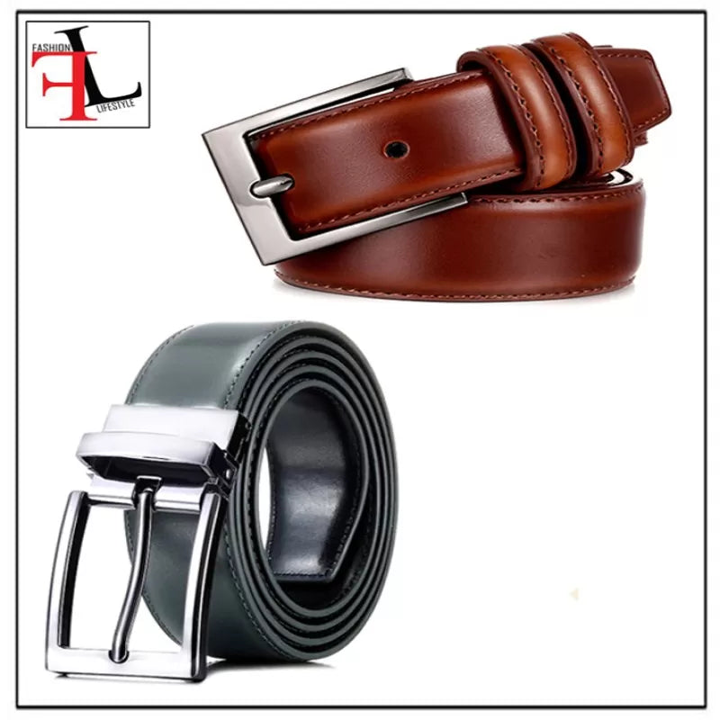 Pack of 1- 2 in 1 Double Sided Black and Brown Best Quality Leather Belt for Men/Boys - Oshi.pk - Buy & Sell Online