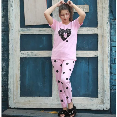 Printed Cotton Ladies Sleep Dress Night Wear With Shirt And Trouser (Design-175) - Oshi.pk - Buy & Sell Online