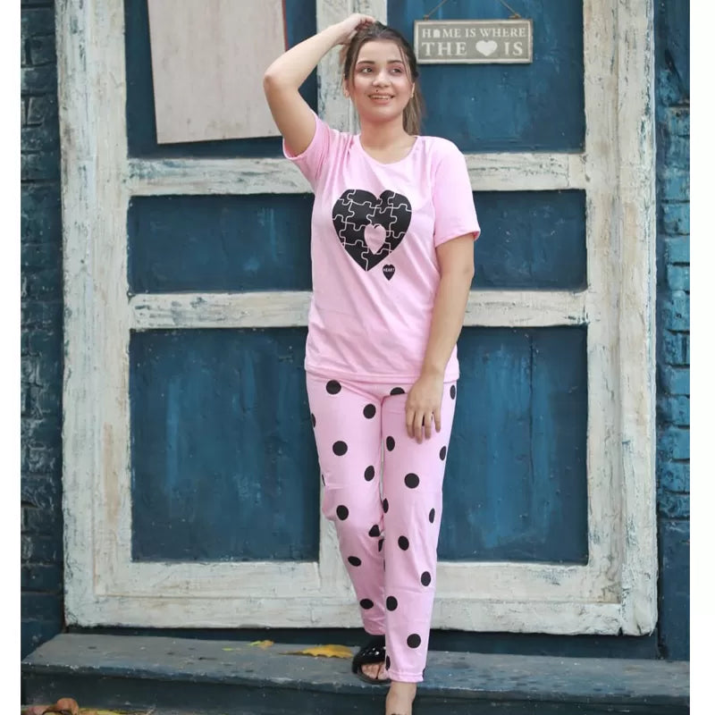 Printed Cotton Ladies Sleep Dress Night Wear With Shirt And Trouser (Design-175) - Oshi.pk - Buy & Sell Online