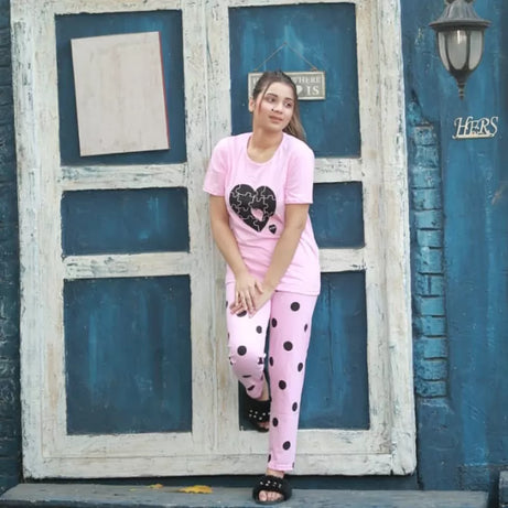 Printed Cotton Ladies Sleep Dress Night Wear With Shirt And Trouser (Design-175) - Oshi.pk - Buy & Sell Online