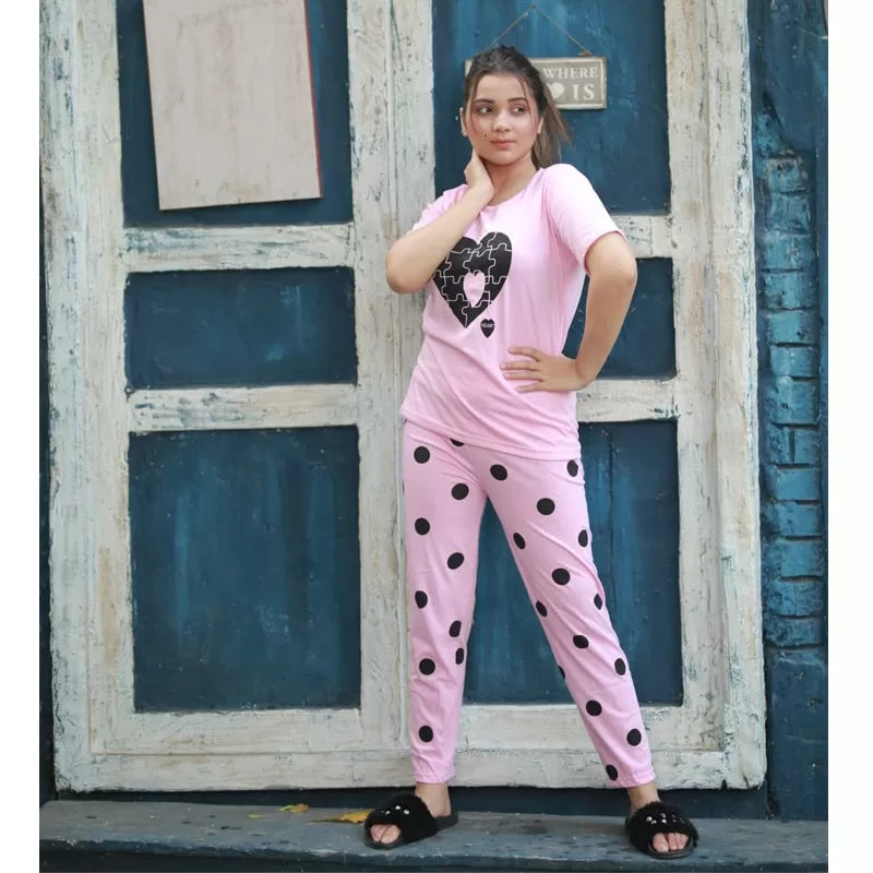 Printed Cotton Ladies Sleep Dress Night Wear With Shirt And Trouser (Design-175) - Oshi.pk - Buy & Sell Online