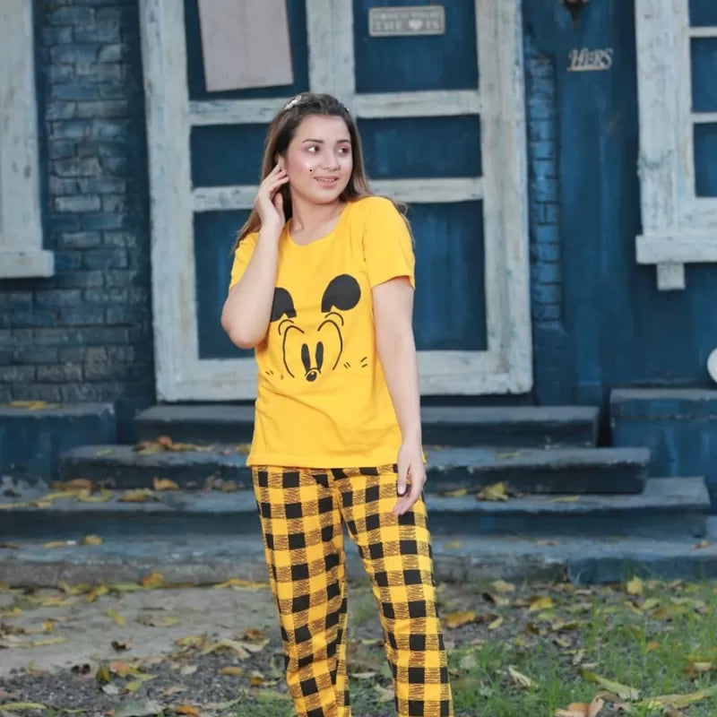 Printed Cotton Ladies Sleep Dress Night Wear With Shirt And Trouser (Design-178) - Oshi.pk - Buy & Sell Online