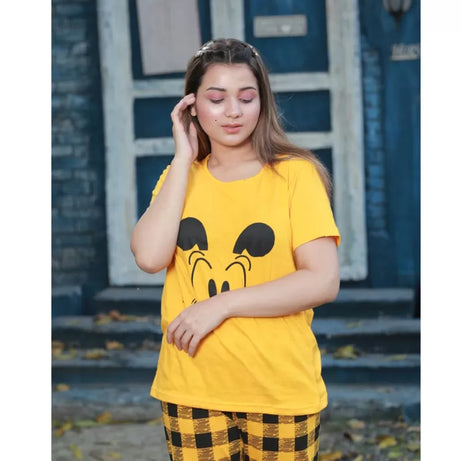 Printed Cotton Ladies Sleep Dress Night Wear With Shirt And Trouser (Design-178) - Oshi.pk - Buy & Sell Online