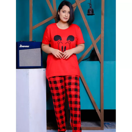 Printed Cotton Ladies Sleep Dress Night Wear With Shirt And Trouser (Design-179) - Oshi.pk - Buy & Sell Online