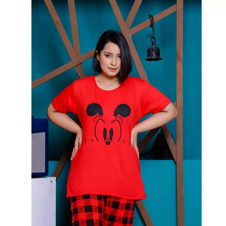 Printed Cotton Ladies Sleep Dress Night Wear With Shirt And Trouser (Design-179) - Oshi.pk - Buy & Sell Online