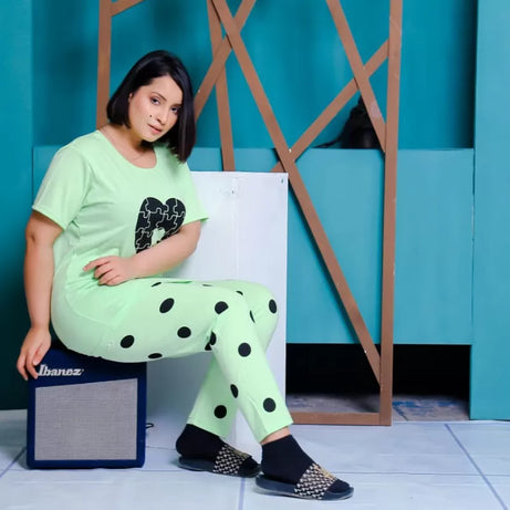 Printed Cotton Ladies Sleep Dress Night Wear With Shirt And Trouser (Design-182) - Oshi.pk - Buy & Sell Online