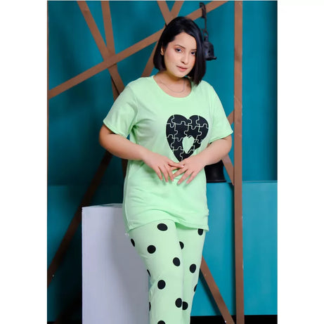 Printed Cotton Ladies Sleep Dress Night Wear With Shirt And Trouser (Design-182) - Oshi.pk - Buy & Sell Online