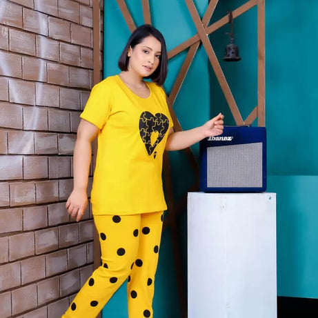 Printed Cotton Ladies Sleep Dress Night Wear With Shirt And Trouser (Design-183) - Oshi.pk - Buy & Sell Online