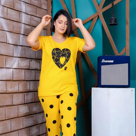 Printed Cotton Ladies Sleep Dress Night Wear With Shirt And Trouser (Design-183) - Oshi.pk - Buy & Sell Online