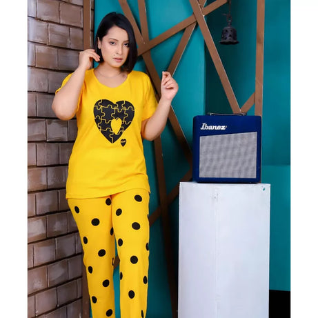 Printed Cotton Ladies Sleep Dress Night Wear With Shirt And Trouser (Design-183) - Oshi.pk - Buy & Sell Online