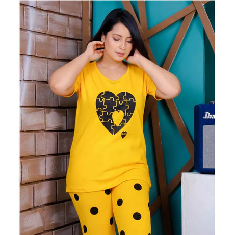 Printed Cotton Ladies Sleep Dress Night Wear With Shirt And Trouser (Design-183) - Oshi.pk - Buy & Sell Online
