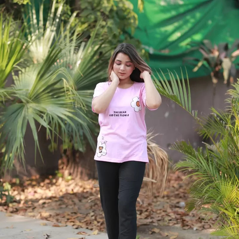 Printed Cotton Ladies Sleep Dress Night Wear With Shirt And Trouser (Design-187) - Oshi.pk - Buy & Sell Online