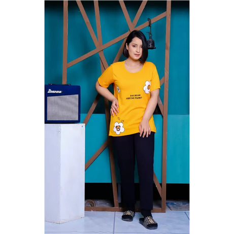 Printed Cotton Ladies Sleep Dress Night Wear With Shirt And Trouser (Design-188) - Oshi.pk - Buy & Sell Online