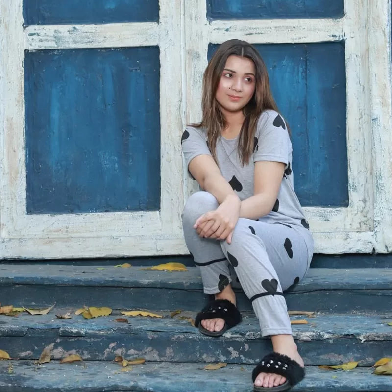 Printed Cotton Ladies Sleep Dress Night Wear With Shirt And Trouser (Design-189) - Oshi.pk - Buy & Sell Online