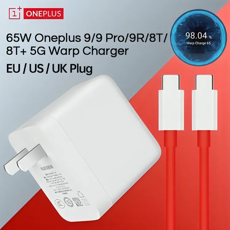 65 watt WARP Charger for OnePlus All Models With Data Cable |Warp Charger for OnePlus with Fast Charging Cable USB C to USB C - 65W Power Adapter - Oshi.pk - Buy & Sell Online
